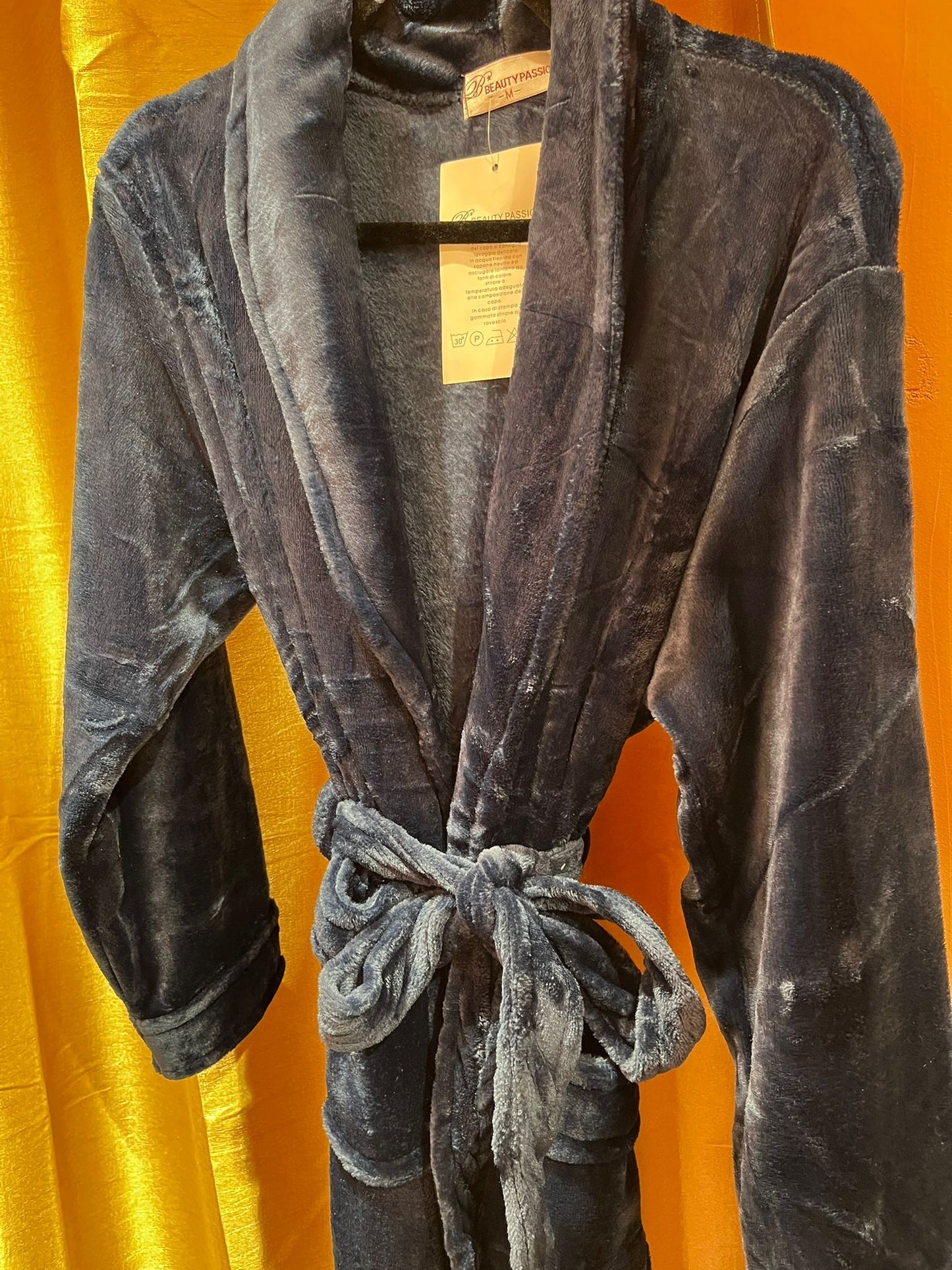 Vestaglia ciniglia blu