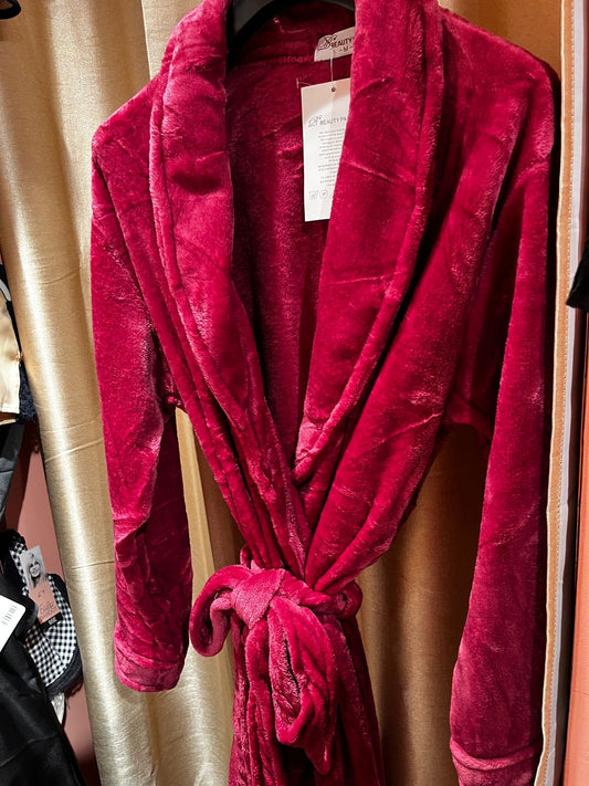 Vestaglia ciniglia rossa